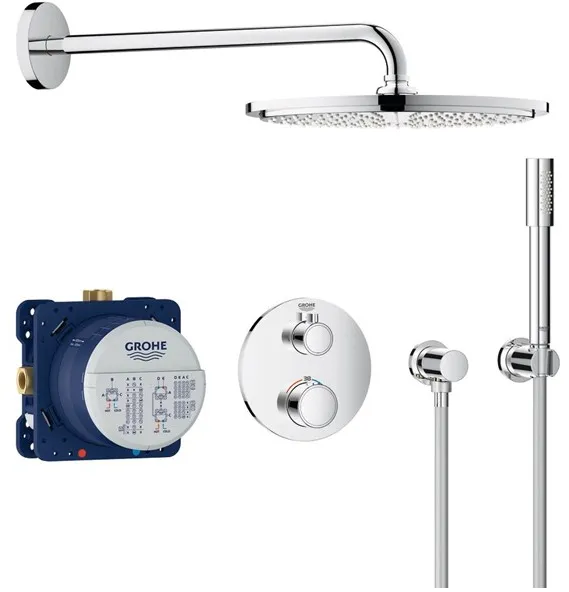 Grohe Grohtherm brusesæt med Rainshower Cosmopolitan 310 brusehoved, krom
